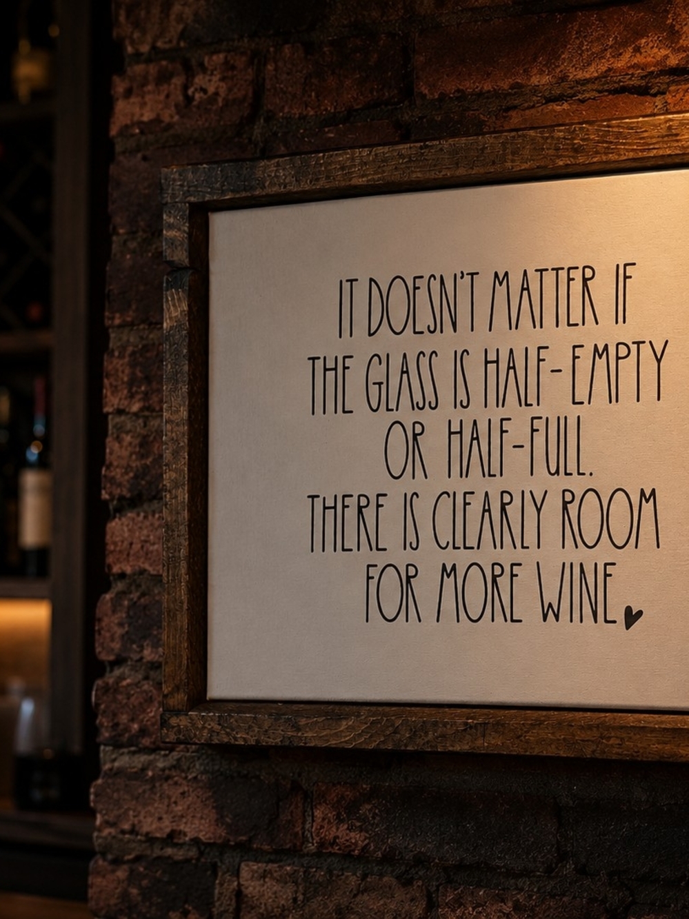Framed Wine Quote Wall Art - Neutral Tones